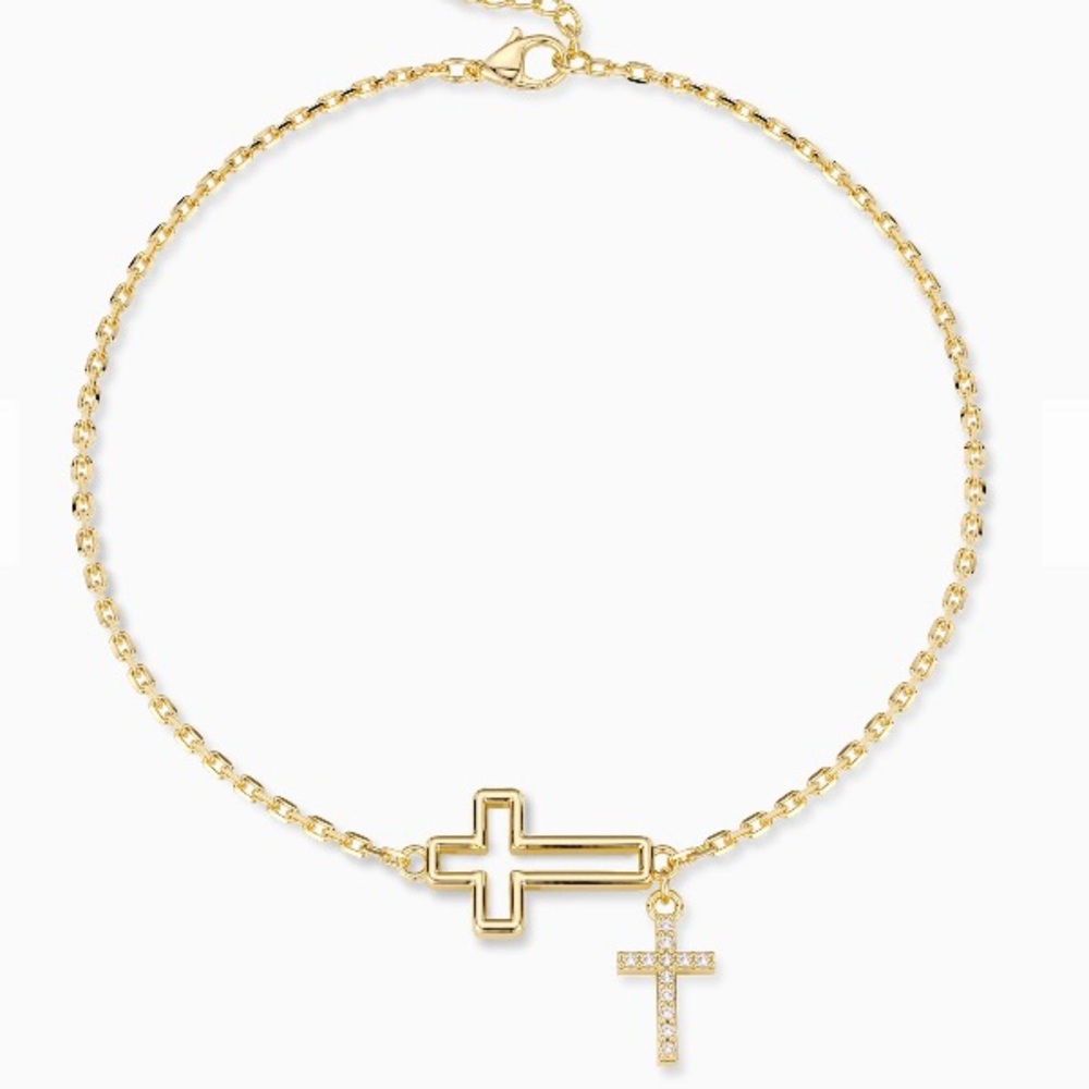 18k Gold Vermeil Cross Bracelet